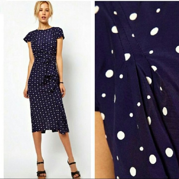 white polka dot dress asos